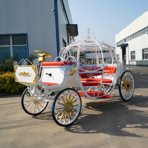 Chariot de princesse citrouille électrique blanc de luxe de haute qualité pour mariage, vente en gros - Product Image 5
