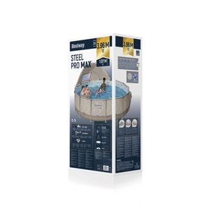 Ensemble de <span class=keywords><strong>piscine</strong></span> hors sol ronde <span class=keywords><strong>Bestway</strong></span> 561FY 561FX 561FXE <span class=keywords><strong>Steel</strong></span> <span class=keywords><strong>Pro</strong></span> <span class=keywords><strong>MAX</strong></span> avec auvent 3,96 m X 1,07 m - Product Image 4