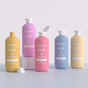 Botella de champú de plástico de lujo de 500ml Botella de plástico ecológica de champú azul Rosa <span class=keywords><strong>rojo</strong></span> - Product Image 4