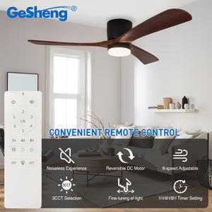 リモコン付きのモダンな52インチ無垢材ブレードLEDシーリングファンシンプルなレストランスタイルのBldcシーリングファン - Product Image 2