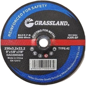 Disque <span class=keywords><strong>de</strong></span> coupe abrasif Grassland 9 pouces 230X1.9X22 pour métal et acier inoxydable - Product Image 1
