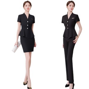 Women's Professional Summer Suit Short Sleeve Workwear Hotel Reception Uniform Set Elegant Goddess Style - Product Image 5
