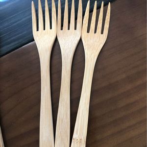 Juego de Cubiertos de Bambú de 20 cm, Cuchillo, Tenedor y Cuchara, Ecológico, para Camping - Product Image 3
