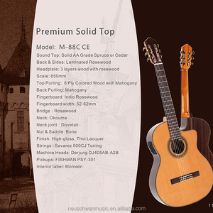 Guitarra Clásica Sólida con Cutaway y Pastilla Fishman PSY-301, Alta Calidad, Fabricada en China (OEM) - Product Image 3