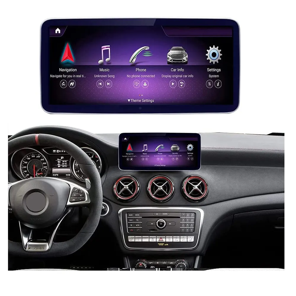 Radio de coche con pantalla táctil de 12,3 pulgadas, Audio de coche para Mercedes Benz C GLC clase W205 2015 2018, compatible con Carplay inalámbrico Android Auto