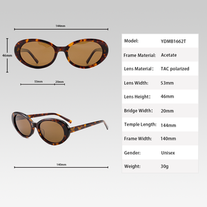 Gafas de Sol de Bioacetato de Diseño Nuevo, Estilo Ovalado Estrecho de los 90, Polarizadas, Ecológicas, para Viajes, Protección UV400, para Hombre y Mujer, para Actividades al Aire <span class=keywords><strong>Libre</strong></span> - Product Image 2