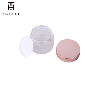 Pot cosmétique en verre dépoli transparent de luxe 2 oz pour beurre corporel, soins de la peau, or rose – 5 ml, 10 ml, 15 ml, 20 ml, 30 ml, 50 ml, 60 ml, 100 ml - Product Image 5