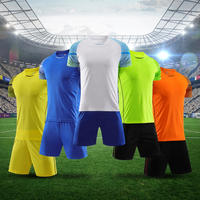Conjunto de Uniforme de Fútbol Retro Azul Personalizado para Adultos, 100% Poliéster, Secado Rápido, Incluye Pantalones Cortos, para Verano y Otoño