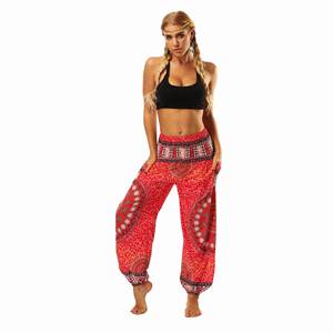 Pantalon de yoga OEM pour femme, taille élastique, coupe ample, style harem, imprimé, longueur cheville, taille mi-haute, décontracté, haute qualité à prix abordable - Product Image 4