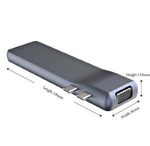 Vente chaude 8-en-2 double <span class=keywords><strong>USB</strong></span>-<span class=keywords><strong>C</strong></span> Hub <span class=keywords><strong>Dock</strong></span> 4K pour HDMI VGA PD 100W 3.0 SD/TF lecteur de carte en alliage d'aluminium MacBook <span class=keywords><strong>Pro</strong></span>/Air Windows - Product Image 6