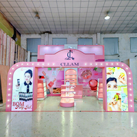 Stand d'exposition en bois haut de gamme pour cosmétiques, design personnalisé, installation facile, stand d'exposition pour salon professionnel, stand d'exposition modulaire