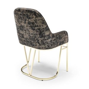 Chaise de salle à manger Bugatti de luxe moderne en velours capitonné avec pieds en métal, fabriquée en Turquie pour la maison et l'hôtel - Product Image 2