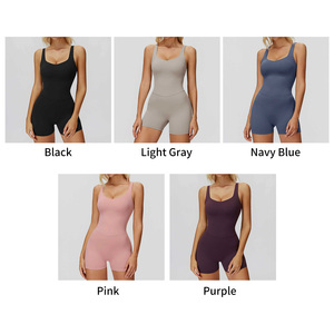 Biểu Tượng Tùy Chỉnh Của Phụ Nữ Nhanh Chóng Làm Khô Thoáng Khí Pilates Yoga Bodysuits Nén Cường Độ Cao Chặt Chẽ Phòng Tập Thể Dục Tập Thể Dục Jumpsuit - Product Image 2