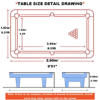 Venta Directa de Fábrica ODM/OEM, Mesa de Billar Profesional de 7 pies/8 pies, Moderna y Multifuncional, con Bolsillos de Cuero Auténtico