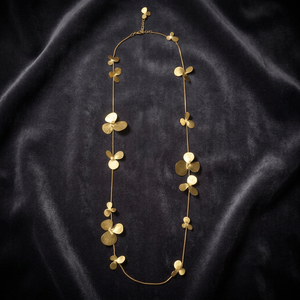 Handmade Brass Fashion Power Necklaces Gold-Plated Flower Shape Unisex for a Luxurious Look - Product Image 2