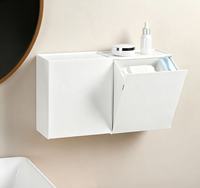 Boîte de rangement murale anti-poussière à ouverture rabattable sans perçage pour salle de bain, toilettes, produits de soin et articles divers – Offre Spéciale