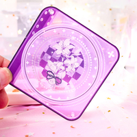 Support de présentation de cartes d'anime en acrylique transparent personnalisé, porte-badge, boîte de rangement transparente à rainures pour bureau