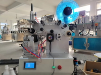 Applicateur d'étiquettes de col de bouteille d'autocollant roulant à 360 degrés semi-automatique de bureau LT-802 étiqueteuse de bouteille carrée à 3 côtés