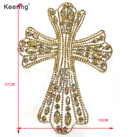 Appliques en strass en forme de croix, à coller sur les vêtements et les accessoires WRP-143