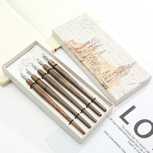 Kit de stylos à tremper, outils de <span class=keywords><strong>calligraphie</strong></span> en bois de rose, <span class=keywords><strong>stylo</strong></span> fontaine à pointes parallèle classiques, ensemble de stylos de <span class=keywords><strong>calligraphie</strong></span> <span class=keywords><strong>arabe</strong></span> anciens - Product Image 3