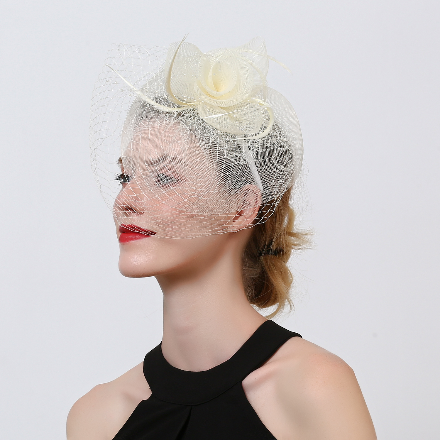 Elegant Headband & Fascinator Collection Elegant Fascinator Headband: Womens Cocktail Hat For Wedding  main image 4