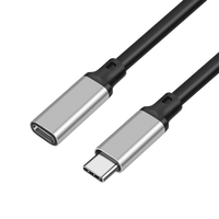 1m 2m 3m 5m noir usb3.2 Type C mâle à Type C femelle câble d'extension 100W 20Gbps 4K 60HZ
