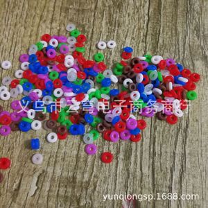 Pulsera de cordón de cuero de 3 mm, roja, trenzada, con anillos antideslizantes coloridos y cuentas espaciadoras para la fabricación de joyas y accesorios. - Product Image 3