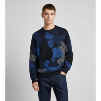 Pull d'hiver ODM respirant à col rond et manches longues, motif floral patchwork avec logo frontal