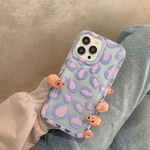 <span class=keywords><strong>Coque</strong></span> arrière de luxe à motif léopard violet, étui de téléphone Transparent pour fille pour <span class=keywords><strong>iPhone</strong></span> 14 12 11 <span class=keywords><strong>13</strong></span> <span class=keywords><strong>Pro</strong></span> Max, étui de téléphone mignon - Product Image 3