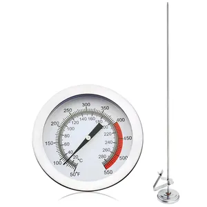 SHIP FROM US Deep Fry Dial Thermometer With 15" Stainless Steel Stem Meat Cooking ,BBQ, Candy thermometer