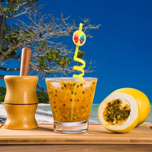 Toppers créatifs en forme de fruits réutilisables, 1 lot, pailles bouclées de Bar pour fête, cocktail coloré, pailles pour décoration - Product Image 5