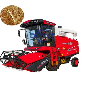 Cosechadora cosechadora de avena y trigo de arroz de 4 filas con tractor colector de recolección de corte