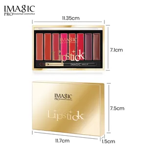 IMAGIC Lipstik Make Up Palet Warna Finish Lipstik Pelembab Set 8 Warna Palet Bibir