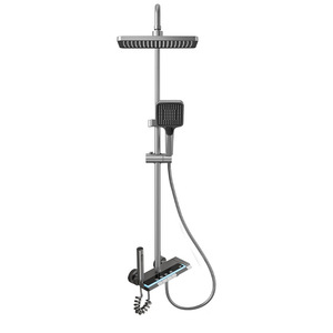Shower Head Set Rectangle Modern Wall <b>Mounted</b> Top <b>Spray</b> With Digital Display For Bathroom Home Use - Product Image 2