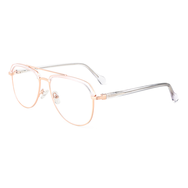 Spring Hinge Alloy Fashion Oversized Acetate Optic Glasses Spectacle Eyeglass Double Bridge Frame Eyewear Ready to Ship