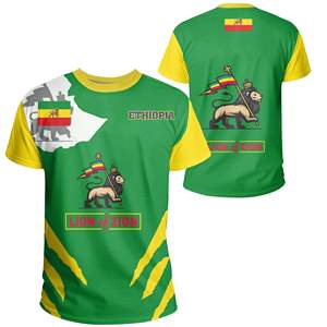 2024 Thiết Kế Mới Ethiopian Cờ Thiết Kế Người Đàn Ông Của T-Shirt In Trên Nhu Cầu Sư Tử Của <span class=keywords><strong>Zion</strong></span> Thiết Kế Áo Sơ Mi Bán Buôn Thăng Hoa Dành Cho Người Lớn Tees - Product Image 3