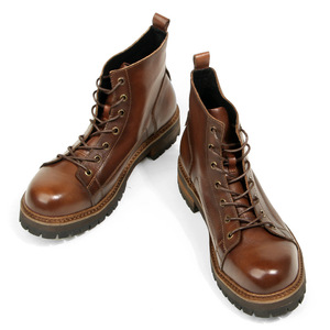 Men's Ankle <b>Work</b> <b>Boots</b> Brown Leather Anti-slip Thick Sole Retro Style Moto <b>Boots</b> G16-13 - Product Image 3