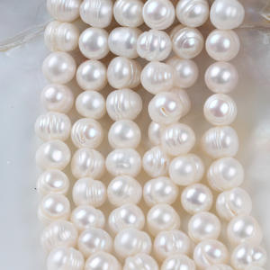 Collier de perles d'eau douce de Zhuji, vente en gros du fabricant, 9-10 mm, fil, couleur naturelle, produit semi-fini - Product Image 3