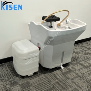 อ่างสระผมอะคริลิคแบบไม่มีท่อ ยี่ห้อ Kisen พร้อมฝาครอบอบไอน้ำสำหรับสปาผม และเครื่องอบไอน้ำ พร้อมถังเก็บน้ำเสียขนาด 18 ลิตร - Product Image 1