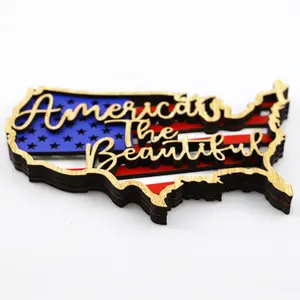 Kerajinan kayu Hari Nasional Amerika baru, ornamen ukiran Dekorasi meja Hari Kemerdekaan rumah kreatif