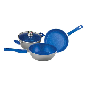 Modern <b>Ceramic</b> Marble Coated Pot <b>Pan</b> Silicone Glass Lids Bakelite Handles Non-Stick Forged Aluminum Cookware Set Gas Induction - Product Image 1