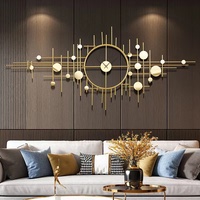 Horloge murale décorative de grande taille 145X65cm, style luxe moderne, créative, grande horloge murale en métal doré