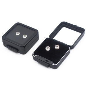 Wholesale <b>Plastic</b> Diamond Jewel <b>Box</b> Jewelry Metal Jewelry Gemstone Display <b>Box</b> Diamond Black <b>White</b> Inner Cushion - Product Image 3