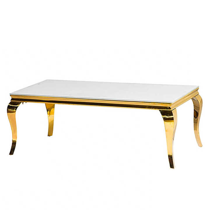 Luxury Wedding Banquet Venue - Gold Rectangular Table Design