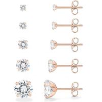 Pendientes de circonita de acero inoxidable de importación y exportación con múltiples especificaciones para hombres y mujeres, juego de pendientes brillantes