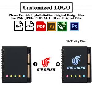 Libretas de Papel Kraft con Logotipo Personalizado al por Mayor, Regalo Promocional Creativo para Empresas, Combinación de Notas Adhesivas, Bloc de Notas con Bolígrafo - Product Image 3