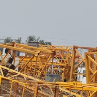 Grue à mât autoportante d'occasion, flèche de 75 m, charge maximale de 16 tonnes, modèle TC7525-16E, contrôle PLC, moment de charge élevé, pour la construction