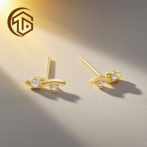 Vendita calda regalo misterioso che appartiene a se stessi alla moda in oro 10k 14k VVS orecchini con diamanti coltivati da laboratorio da donna - Product Image 1