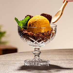 أواني شرب زجاجية شفافة عالية الجودة وعاء عرض حلويات أنيق لمقهى الفندق المطعم-أطباق آيس كريم بالجملة بالجملة - Product Image 1