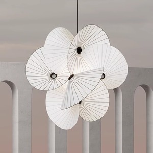 Lustre artistique pour salon, design nordique, lampe suspendue LED ronde à tête unique, diamètre 46cm, décoration de la maison - Product Image 4